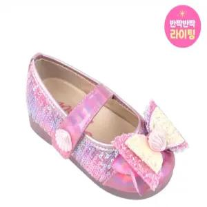 리본이 달린 스팽글 구두 베이비브레스 아리엘 캔디핑크 BBKCG1TSAR11
