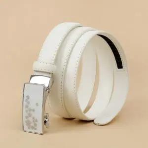 헤이스 NDQ606G3 여성 데일리 벨트(화이트) 소가죽 클래식 패션