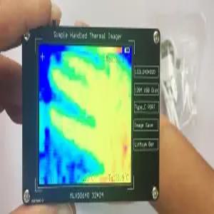 MLX90640 휴대용 적외선 열 비접촉 온도 측정 카메라 3.2인치 LCD 디스플레이 충전식 배터리 사진 보관 홈