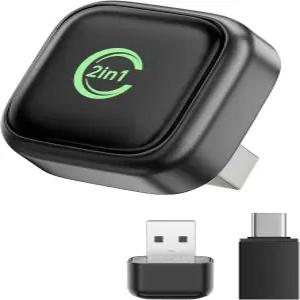 무선 카플레이 어댑터 유선에서 무선으로 변환 2-in-1 및 안드로이드 오토 미니 플러그 앤 플레이 빠른