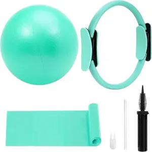 WOCUME 필라테스 링 피트니스 서클 세트 여성용 고저항 요가 장비 세트에는 9인치 소형 운동 볼 가정용