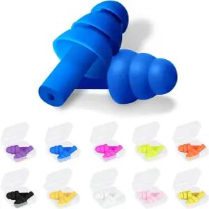 수면 소음 제거를 위한 20쌍 이어플러그 재사용 가능한 실리콘 사운드 차단 사격 수영 콘서트 코골이를