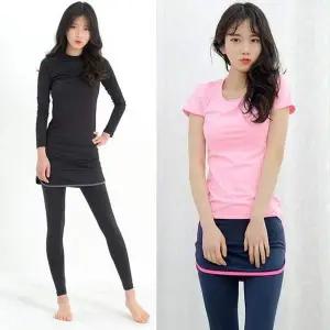 BS ALL4064 여자한줄요가스포츠레쉬가드9부치마레깅스