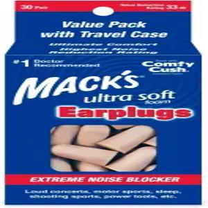 맥의 울트라 소프트 폼 이어플러그 30쌍 - 33dB 최고 NRR 수면 코골이 여행 콘서트 공부 시끄러운 소음