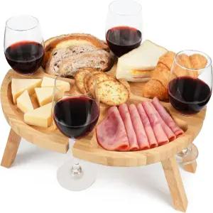 티리니아 휴대용 와인 피크닉 테이블 샤르쿠테리용 접이식 비치 캠핑 결혼식 여성 콘서트 애호가를 위한