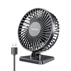 가이아탑 USB 책상 선풍기, 작지만 강력한 개인 휴대용 조용한 3단 속도, 조절 가능한 미니 테이블 데스크탑 홈 오피스 자동차 여름 여행 선물 블랙