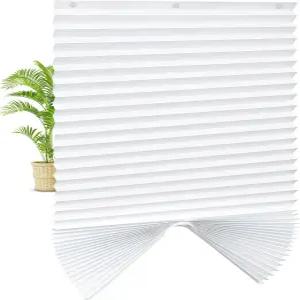 UrMoon 4 창문 두꺼운 종이 주름 블라인드를 위한 임시 음영 포함 석션 컵 없음 드릴 프리 컷 사이즈 문과