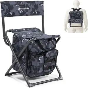 쿨러백과 등받이가 있는 엑스 스트라이크 백팩 낚시 의자 최대 350파운드의 접이식 캠핑 사냥 하이킹