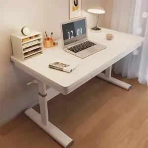 수동 블 화이트 스탠딩 리 서랍 높이조절 책상