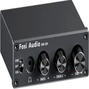 PC용 Fosi 오디오 4분기 DAC 헤드폰 앰프 가정용 스테레오 및 전원 스피커용 데스크톱 디지털-아날로그