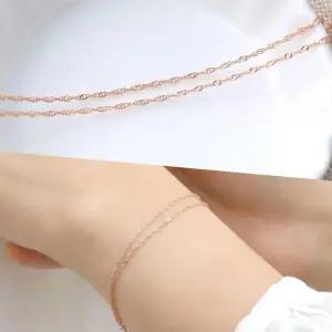 (다올)14K 로즈골드 두줄 꼬임 체인 금팔찌