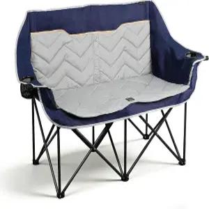 더블 캠핑 의자 패딩 러브시트 소파 캐리백이 있는 오버사이즈 2인용 헤비 듀티 접이식 잔디 파티오