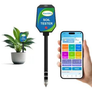 앱이 포함된 8-in-1 토양 수분계 pH EC 비옥도 염분 햇빛 공기 습도 온도 정원 잔디 농장 실내 및 실외