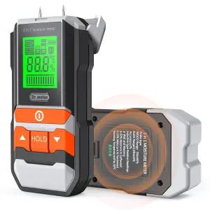 닥터미터 목재 수분 측정기 2 in 1 핀 및 핀리스 장작 건식 벽체 종이 바닥 목공용 디지털 습기 센서