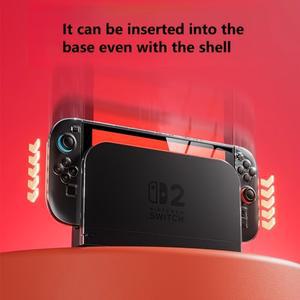 닌텐도 호환 스위치 2호환  크리스탈 클리어 보호 케이스 낙하 방지 하드 쉘 풀 세트 악세사리 탈착식 조이