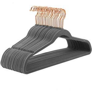 양복걸이 회색 플로킹 행어 플라스틱 미끄럼 방지 벨벳 매직 의류 매장 코트 흔적 없음 43cm