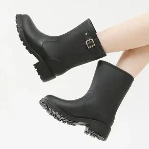 [굿쇼핑몰]버클라인 앵클 미들장화 레인부츠 4cm