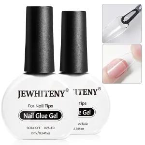 제휘테니 네일 팁용 젤 2pcs 10ML 가짜 오래 지속되는 자외선 경화가 필요한 네일에 클리어 프레스