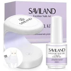 SAVILAND 젤 네일 와 램프 손톱용 U V 듀오 팁 15ML 및 라이트 패스트 큐어링 익스텐션 DIY 매니큐어 아트