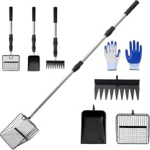 쿠아일레자이 닭똥 스쿠퍼-샌드 4피스용 스쿠퍼 스테인리스 스틸 손잡이 체에 걸러 닭오리 토끼용(최대