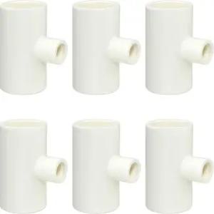 (6팩) 나사형 가금류 물컵용 치킨 워터러 PVC 티 피팅 - 40 1/2인치 슬립 X 1/8인치 FPT 일정 잡기