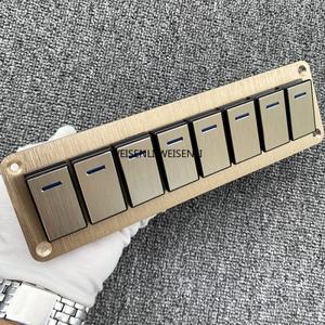 금속 로커 스위치 알루미늄 패널 2-8 갱 토글 로즈 골드 대시 5 핀 ON/Off 2 LED 백라이트 보트 자동차 마