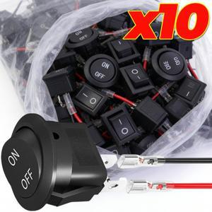 1/5/10/20개 바이크 오토바이 미니 소형 원형 로커 스위치 12볼트 온/오프 토글 15cm 사전 배선된 자동차