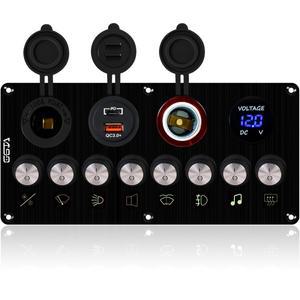 해양 보트 트럭 카라반 자동차 소켓 회로 토글 스위치 패널용 금속 4-8 LED 로커