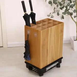 업소용 원목 우산꽂이 우산 대용량 호두색 이동 호텔 이동식