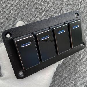 알루미늄 토글 스위치 패널 12/24V LED 라이트 ON-OFF 로커 Marine Caravan RV 용