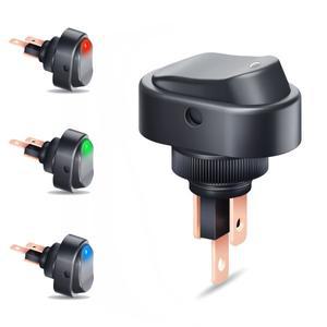 12mm 방수 블루/레드/그린 로커 스위치 12V 30A 3 핀 SPST ON OFF 자동차 보트 용 고전류 토글 타원형