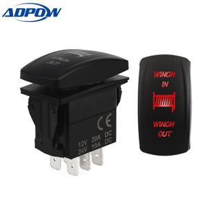 ADPOW-7 핀 방수 바 Carling  SPST ON-OFF LED 라이트  자동차 보트 트럭 스위치 토글 로커 12V