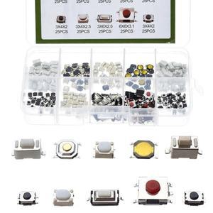 250피스 자동차 원격 제어 푸시 버튼 스위치 키 터치 마이크로 상자 모델 촉각 키트