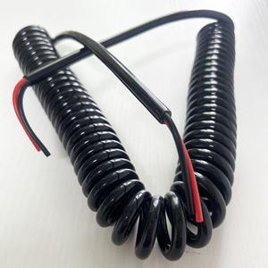 15 AWG 스프링 스파이럴 케이블 2코어 1.5mm² 검정색 텔레스코픽 연선 전원 코드 신축성 있는 와이어 코일