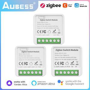 Aubess 1/2/3/4 CH 10A/16A Tuya DIY Zigbee 스마트 스위치 양방향 제어 조명 릴레이 홈은 Alexa Google Ho