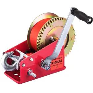 3500파운드 핸드 윈치 헤비 듀티 양방향 수동 견인 크랭크(케이블 32피트 나일론 스트랩 및 보트 트레일러
