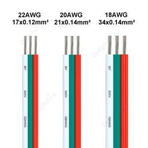 유연한 LED 스트립 익스텐션 케이블  WS2811 COB 라이트 바 JST 커넥터용  3 핀 5V 12V 전선  코어