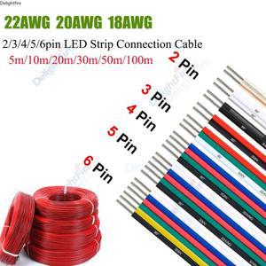 3핀 LED 와이어 2 4 5 6 코어 22AWG 연장 케이블 JST 커넥터 WS2812B RGB 스트립 자동차 용 전기