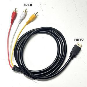 HDMI 호환 AV 남성 케이블에서 3 RCA 변환 TV 셋톱박스 DV 오디오 비디오 디지털 와이어 어댑터