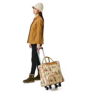 #넬]7종]기내용 여행 심플 4륜 캐리어+파우치 세트