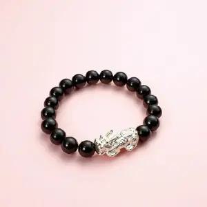 (베)넬]S999 재물복 비휴 흑요석 밴딩 팔찌