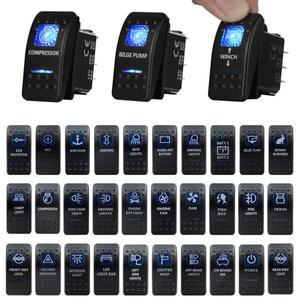 파란색 LED 로커 스위치 단추  자동차 해양 보트 NARVA ARB  인테리어 조명 부품  캠핑 액세서리  5 핀 및