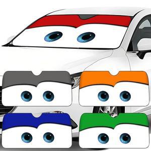 L Lightning M Mc Eyes 자동차 앞 70x130cm 유리 참신 Solar t 창 Gift SunShade Plaid Visor 바이저