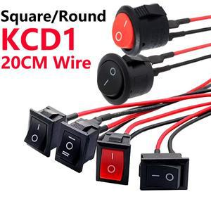 미니 소형 로커 스위치  와이어 포함 토글 12 볼트 ON OFF  6A  250V  10A  DIY 적용 전기 5 개