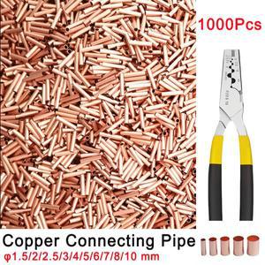 1000피스 구리 튜브 터미널 케이블매트 카펫 러그 압착 연결 세트 빨간색 미니 소형 소형 전기 와이어 커넥