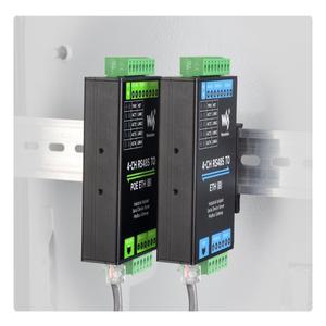 레일 마운트 산업용 절연 직렬 모듈  4 채널 RS485-RJ45 이더넷 서버  RS485 독립 작동