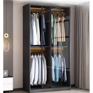 슬라이딩 도어 옷장 유리 투명 80x55x200 조명 장롱 미닫이 A형 드레스룸