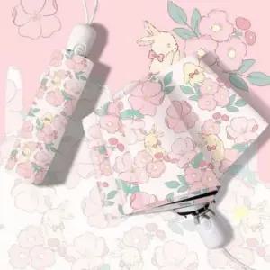 자동 3단 우산 양산 접이식 꽃무늬