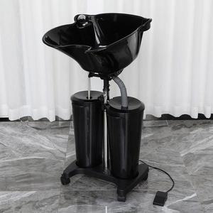 이동식 샴푸대 포함 더블 표준 목받침 간이 세면대 블랙 샴푸 샴푸대야 펌프 요양원