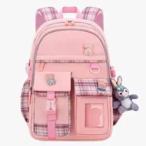 캐주얼 학교 학생 백팩 핑크 가방 초등학생 책가방